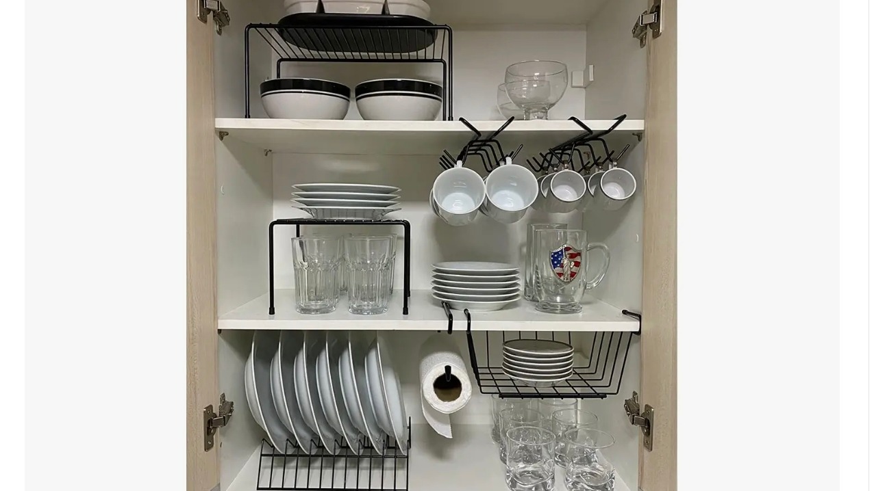 Kit Organizadores Armário de Cozinha (Preto)